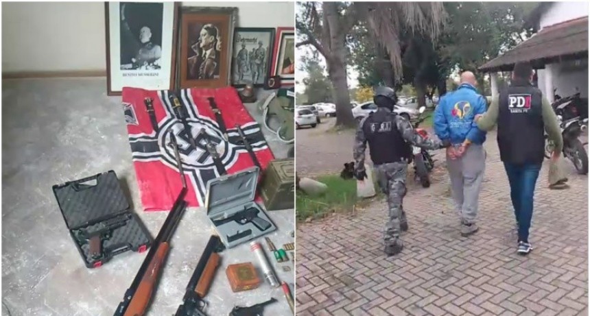 Allanan la casa de un coleccionista de armas y hallan propaganda nazi y fascista