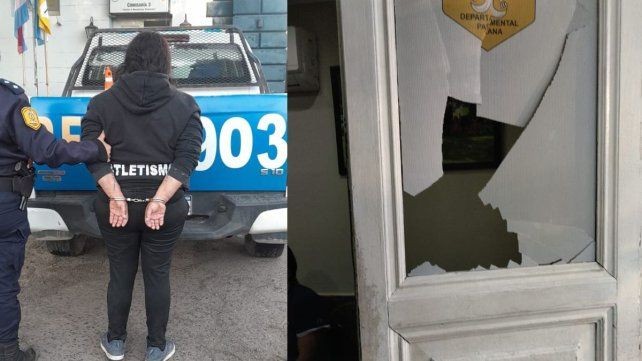 Paraná: mujer va a comisaría a informarse sobre su hijo y es detenida al romper un vidrio