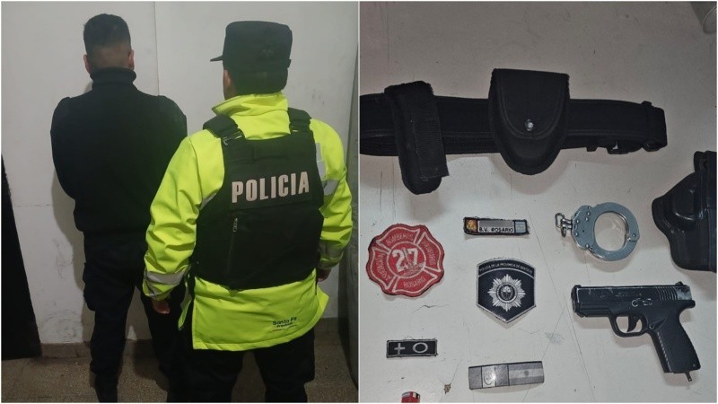 Un joven de 23 años fue detenido en Circunvalación vestido de policía y con una réplica de arma