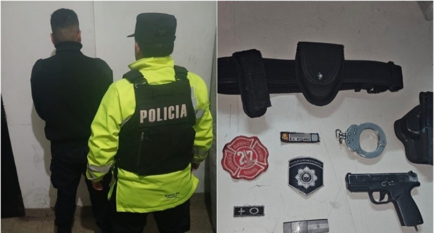 Un joven de 23 años fue detenido en Circunvalación vestido de policía y con una réplica de arma