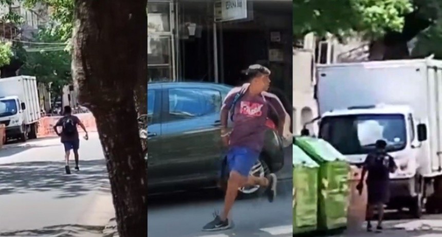 Cuidacoches peleando a golpes y piedrazos en pleno centro