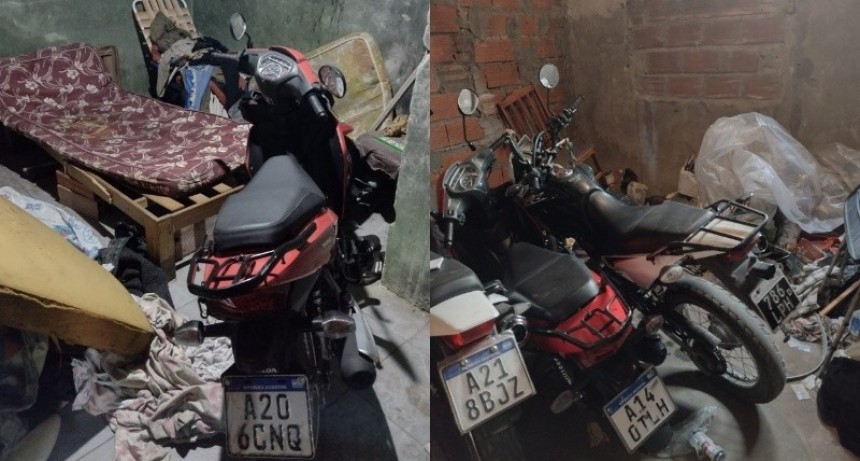 Robo y persecución culminan en allanamiento con detenidos y varias motos robadas