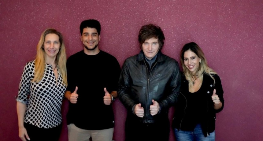 Milei recorrió Santa Fe junto al candidato a diputado Agustín Pellegrini