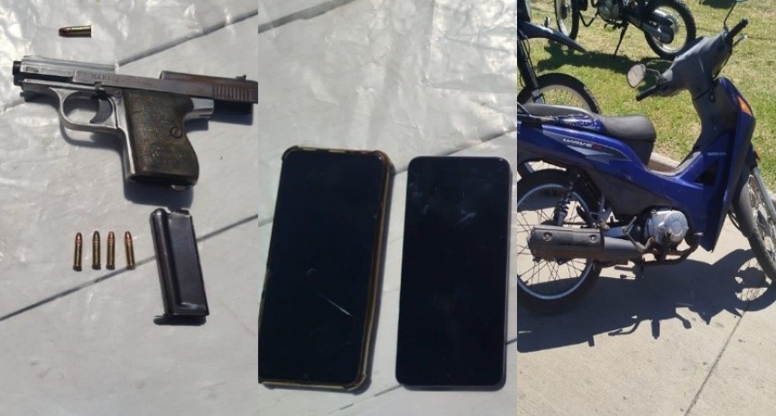 Detienen a motochorro tras persecución y hallan arma y teléfonos robados